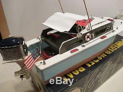 SPORT FISHERMAN WITH MERCURY OUTBOARD MOTOR MINT IN BOX BATTERY OPERATED