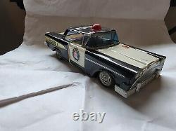 S&E Police Car Ford Edsel Highway Patrol Japan Tin Toy Vintage Rare