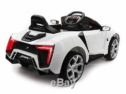 Stinger Type-S Kids 12V Ride-On Car with R/C Parental Remote White
