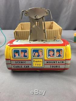 Super Rare Cragstan Japan Battery Operated Mountain Cable Car 60s Complete W Box