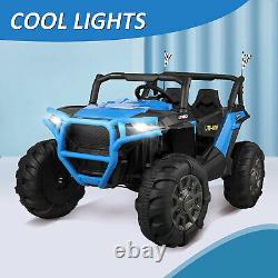 TOBBI 12V Kids Electric Battery-Powered Ride On 3 Speed Toy SUV Car with MP3, Blue