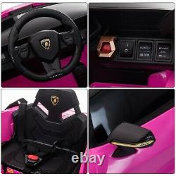 TOBBI 12V Licensed Lamborghini Sian Pink Kids Ride On Car Toy with Remote Plastic