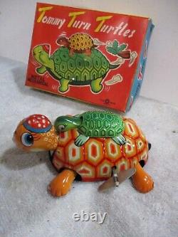 TOMMY TURN TURTLES WINDUP N Original Box Made In Japan Tested Works Mint Cond