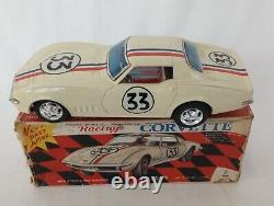 Taiyo Bump N Go Corvette Strips and Numbers Battery Operated Corvette With BOX