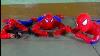 Three Battery Operated Crawling Spiderman Toys W Flashing Lights