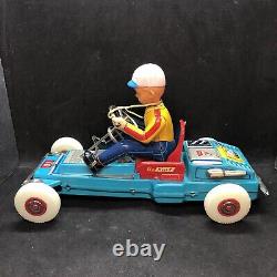 Tin Litho Toy Car 1960 Lite-O-Wheel Go Kart Japan Nomura Rosko Battery Op