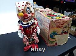 Tinplate Battery-Operated Cragston Yo-Yo Clown Japan 1960