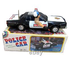 Ton Yeh POLICE CAR & BOX VINTAGE Taiwan Battery Operated Toy Car #ZT