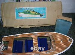 Toy Wood Boat Battery Operated Boat Toy Outboard Motor Mercury K&o Ito Boxed