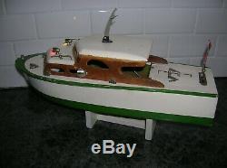 Toy Wood Boat Cabincruiser Rico Ito K&o Battery Operated Vintage Wooden
