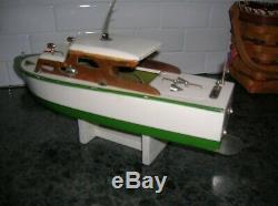 Toy Wood Boat Cabincruiser Rico Ito K&o Battery Operated Vintage Wooden