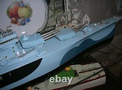 Toy Wood Boat Missouri Battleship Ito Wooden Boat Battery Operated Boat & Box