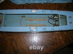 Toy Wood Boat Missouri Battleship Ito Wooden Boat Battery Operated Boat & Box