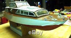 Toy Wooden 36 Battery Operated Boat Wood RC Vintage