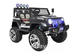 Truck For 2 Kids RIding On 12V Battery Powered Plastic Wheels MP3 AUX Black