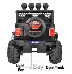Truck For 2 Kids RIding On 12V Battery Powered Plastic Wheels MP3 AUX Black