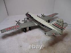 UNITED AIRLINES DC-7 MAINLINER BATTERY OP With TURNING PROP G COND WORKS JAPAN