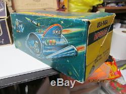 USA Nasa Apollo Space Ship Tin Toy Battery Operated In Box Works Rare 1960 Nice
