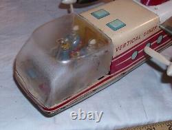 VERTICAL LINER PASSENGER HELICOPTER PLANE TIN BATTERY TOY Tomiyama Japan1958