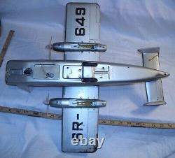 VERTICAL LINER PASSENGER HELICOPTER PLANE TIN BATTERY TOY Tomiyama Japan1958