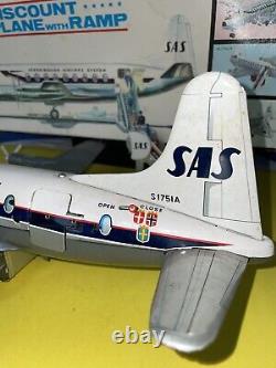 VINTAGE 18 Vickers SAS VISCOUNT PLANE & RAMP BATTERY OPERATED WORKING EXCELLENT