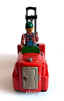 VINTAGE 1950'S BATTERY OP. S-1002 FORKLIFT WithOPERATOR MODERN TOYS JAPAN