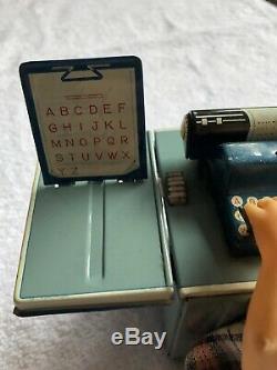 VINTAGE 1950's MISS FRIDAY THE TYPIST BATTERY OP TIN LITHO With ORIG BOX. WORKS