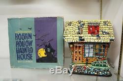 VINTAGE 1950s HOOTIN HOLLOW HAUNTED HOUSE BATTERY OPERATED TOY WORKING With BOX