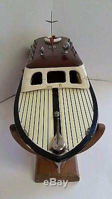 VINTAGE 1950s LARGE 18 TOY BOAT MOTOR SHIP ITO DUEL SCREW CABIN CRUISER