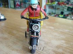 Vintage 1960's Japan Tm Battery Operated Motorcycle Multi-function Action Works
