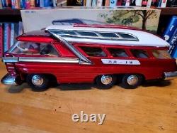 VINTAGE 1960'S TIN BATTERY OPERATED FUTURISTIC BUS in BOX