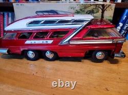 VINTAGE 1960'S TIN BATTERY OPERATED FUTURISTIC BUS in BOX