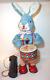 Vintage Alps 1950's Peter The Drumming Rabbit Tin Litho Easter Toy Mint Japan