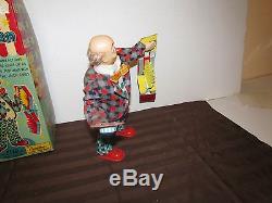 Vintage Battery Operated Clown Toy The Magician Mib Cragston Japan Working