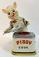 Vintage Battery Operated Piggy Cook Tin Toy 1950's Japan For Parts As Is