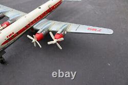 VINTAGE CRAGSTAN YONEZAWA TWA AIRLINES TIN AIRPLANE with STAIRCASE STAIRS JAPAN