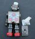 Vintage Horikawa Gear Black Robot Space Toy Battery Operated For Parts/repair
