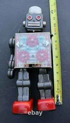 VINTAGE HORIKAWA GEAR BLACK ROBOT SPACE TOY BATTERY OPERATED FOR Parts/Repair
