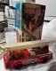 Vintage Japanese S. H. Tin Litho Battery Op Fire Engine Withmystery Action & Box