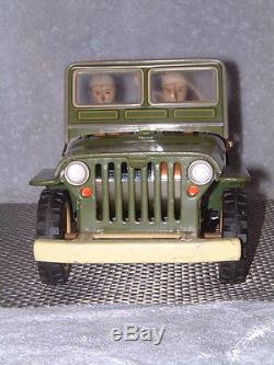 VINTAGE, LARGE, TIN BATTERY JEEP FROM CRAGSTAN FULLY WORKING WithORIGINAL BOX