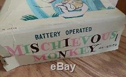 Vintage Masudaya Tin Plate Mischief Monkey 1950's Toy! Works. Fast Shipping