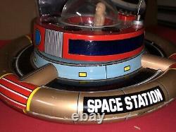 VINTAGE Made In Japan TIN LITHO SPACE Station Planet Y With Box Works! B. O