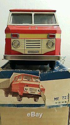 Vintage Tin Toy Truck Communication China Me 723 Battery Operated 60's Original