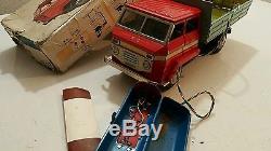 Vintage Tin Toy Truck Communication China Me 723 Battery Operated 60's Original