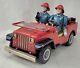 Vintage Tin Nomura Fire Jeep Japan Toy Battery Operated