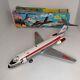 Vtg 1960s Battery Operated Twa Airlines Douglas Dc9 Toy Jet Plane Tin Metal &box
