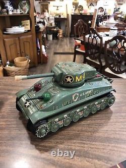 VTG Japan Litho US Army Sherman M-4 Tank Battery Operated