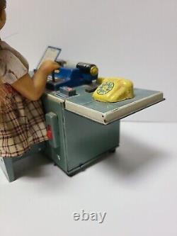 VTG Miss Friday The Typist Battery Powered Tin Toy 1950-60's AS IS NOT WORKING