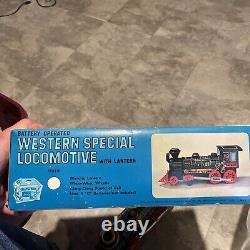 VTG Western Special Locomotive Battery Operated Tin Toy Train & Box Tested Works