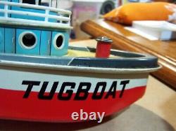 Very Clean SAN Japan Tin Tugboat Battery Operated, but does not work. 13 Long
